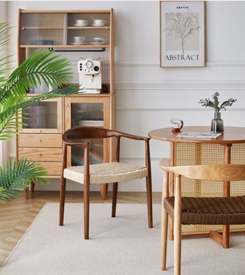 Σπίτι Έπιπλα Σύγχρονο βορειοευρωπαϊκό στυλ Τυφαντές καρέκλες με καλαμπόκι