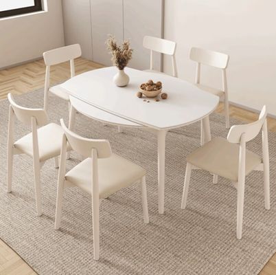 Καρέκλα τραπεζαρίας σκανδιναβικού στυλ με πόδια από στερεό ξύλο και υφασματική κάλυψη σε νιτρολάκκα