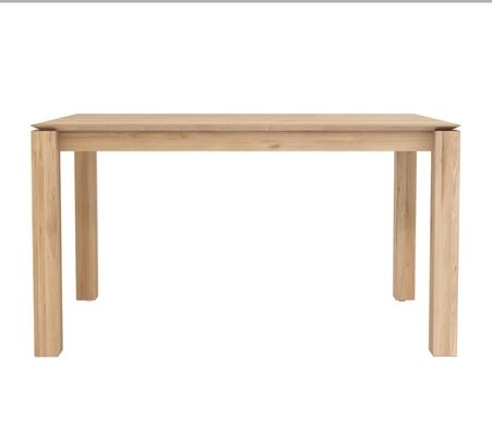 Σπίτι Έπιπλα Τραπεζικό τραπέζι από στερεό ξύλο σε φυσικό χρώμα για σύγχρονη τραπεζαρία