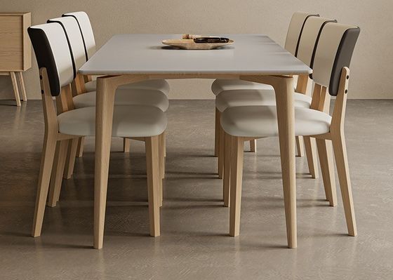 Καρέκλες τραπεζαρίας ξενοδοχείων W47*D48*H86CM Morden Nordic PU Leather Wood Chair for Dining Room Furniture Polished