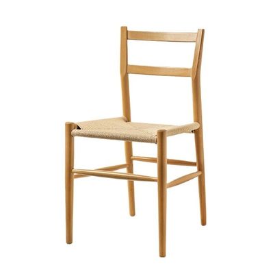 Σκληρή ξύλινη τραπεζαρική καρέκλα με υφασμένο μαξιλάρι κορδόνι Η τέλεια προσθήκη στο γραφείο εργασίας και το καφέ αναψυχής σας