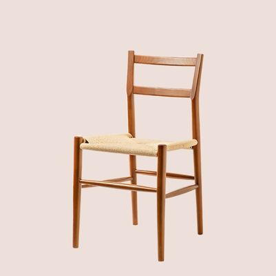 Σκληρή ξύλινη τραπεζαρική καρέκλα με υφασμένο μαξιλάρι κορδόνι Η τέλεια προσθήκη στο γραφείο εργασίας και το καφέ αναψυχής σας