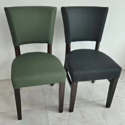 Βόρειο ύφασμα PU δέρμα Πρακτορεία ξενοδοχείων Εστιατόριο Εκδήλωση ξύλινη καρέκλα με ξύλινα πόδια και NC / PU χρώμα