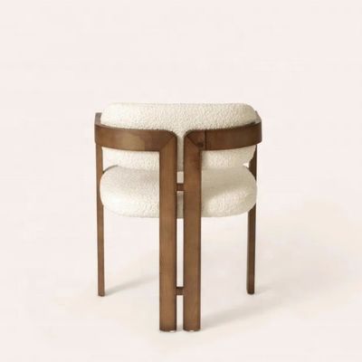 Σύγχρονη σχεδίαση Μαλλί αρνί / βελούδινο υλικό Απλή στερεή ξύλινη καρέκλα τραπεζαρίας με στυλ ανελκυστήρα και προσαρμόσιμο λογότυπο