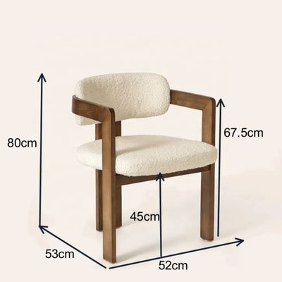 Σύγχρονη σχεδίαση Μαλλί αρνί / βελούδινο υλικό Απλή στερεή ξύλινη καρέκλα τραπεζαρίας με στυλ ανελκυστήρα και προσαρμόσιμο λογότυπο