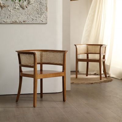 Σπίτι Έπιπλα Morden Nordic Woven Cane Black Rarran Dinding Chair ξύλινη καρέκλα Wicker για ξενοδοχεία τραπεζικές καρέκλες