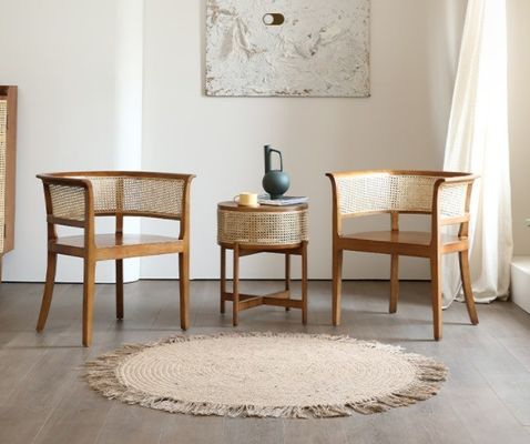 Σπίτι Έπιπλα Morden Nordic Woven Cane Black Rarran Dinding Chair ξύλινη καρέκλα Wicker για ξενοδοχεία τραπεζικές καρέκλες
