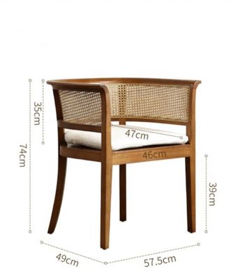 Σπίτι Έπιπλα Morden Nordic Woven Cane Black Rarran Dinding Chair ξύλινη καρέκλα Wicker για ξενοδοχεία τραπεζικές καρέκλες