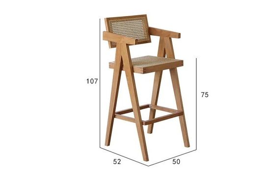 Στρατηγική καρέκλα με πλάτη και βραχίονες από στερεό ξύλο