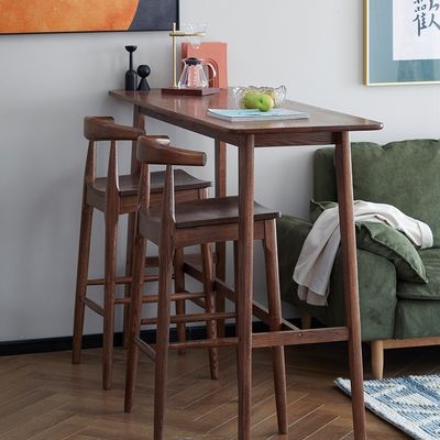 Πιο δημοφιλές ξύλινο σκαμνί μπαρ με χρώμα καρυδιού για στερεό ξύλο