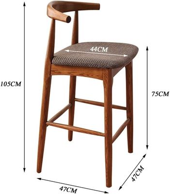 Πιο δημοφιλές ξύλινο σκαμνί μπαρ με χρώμα καρυδιού για στερεό ξύλο