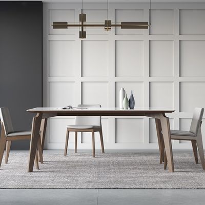 Μαρμάρινο ξύλινο τραπεζικό σετ για κουζίνα και τραπεζαρία με σύγχρονο σχεδιασμό