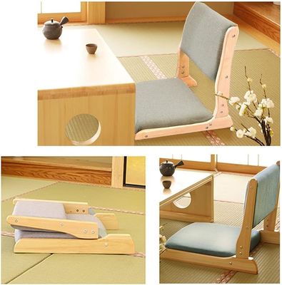 Εφοδιασμός με ταχυδρομείο Y Leisure Chair Style Ιαπωνικό Tatami ξύλινο πάτωμα χωρίς πόδια Καρέκλα τσαγιού με υποστήριξη πίσω