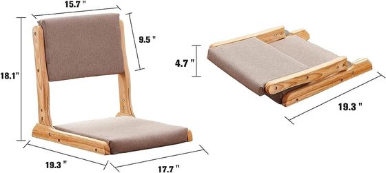 Εφοδιασμός με ταχυδρομείο Y Leisure Chair Style Ιαπωνικό Tatami ξύλινο πάτωμα χωρίς πόδια Καρέκλα τσαγιού με υποστήριξη πίσω