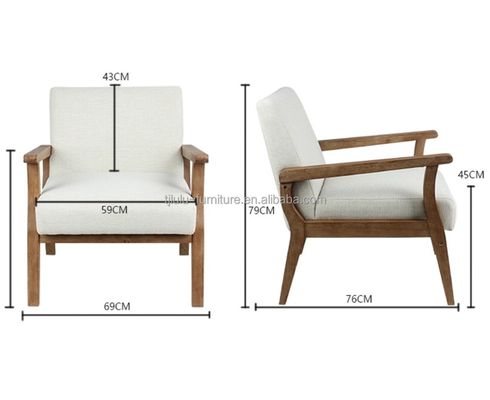 Στέλιος ξύλινος καναπές ξύλινου υλικού W69*D76*H79CM με μαλακό κάθισμα μοντέρνο σχεδιασμό Ένα κάθισμα