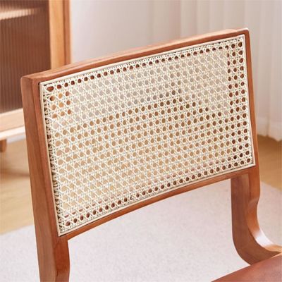 Ξενοδοχείο Εστιατόριο Σκανδιναβική ξύλινη καρέκλα με κάθισμα από ράταν και φινίρισμα από νιτρολάκκα