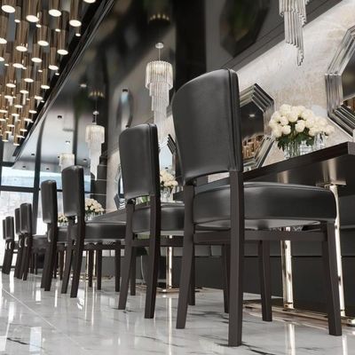 OEM ξύλινη καρέκλα με ξύλινα πόδια για σκανδιναβικό ύφασμα PU δέρμα