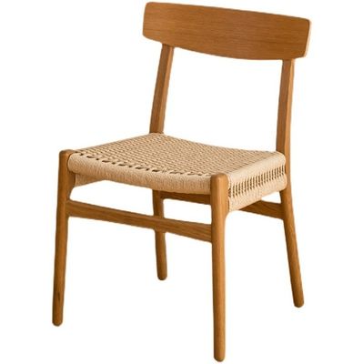 Ξύλο Σύγχρονη υφασμένη σχοινιά στερεό ξύλο τραπεζική καρέκλα για εστιατόριο ξενοδοχείο με και OEM υπηρεσία αποδέχεται