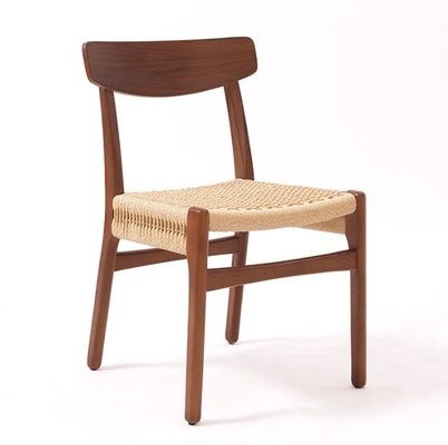 Ξύλο Σύγχρονη υφασμένη σχοινιά στερεό ξύλο τραπεζική καρέκλα για εστιατόριο ξενοδοχείο με και OEM υπηρεσία αποδέχεται