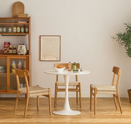 Ξύλο Σύγχρονη υφασμένη σχοινιά στερεό ξύλο τραπεζική καρέκλα για εστιατόριο ξενοδοχείο με και OEM υπηρεσία αποδέχεται