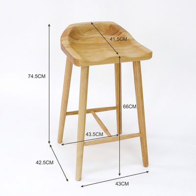 Καρέκλα μπαρ από στερεό ξύλο για μπαρ στο σπίτι και έπιπλα στο σπίτι σε σκανδιναβικό στυλ