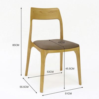 Σκανδιναβική σύγχρονη τραπεζαρία Σκληρό ξύλινο πλαίσιο δερμάτινο τραπεζαρία στοιβαχτή καρέκλα διαχρονικό και κλασικό σχεδιασμό