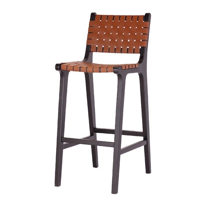 Σύγχρονο στυλ High Solid Wood Bar Chair για τη Βόρεια Μόδας Bistro Saddle Leather