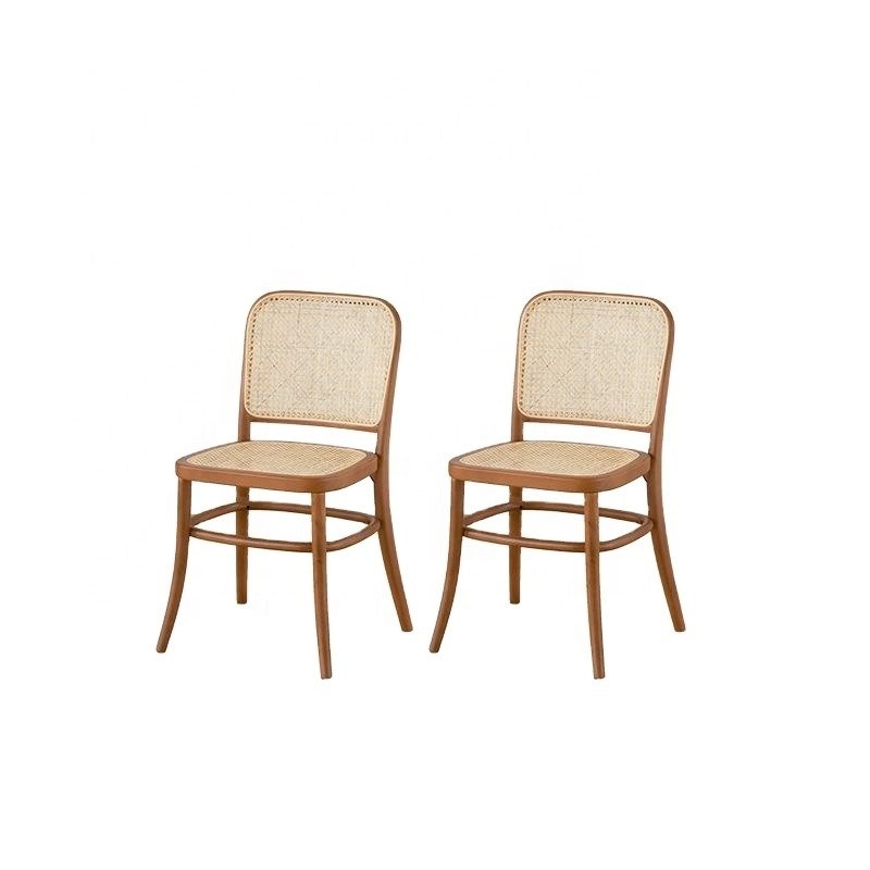 Ανθεκτικός μοντέρνος σχεδιασμός ξύλινος ράτανας καθιστής πλάτης αναψυχής ράτανας τραπεζική καρέκλα για εξωτερικό κήπο εστιατόριο καφέ έπιπλα