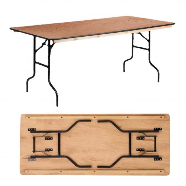 Εξωτερικά ορθογώνια συμπαγή ξύλο Πρακτορείο γάμου Ξενοδοχείο Δαπεζάκια αναδιπλούμενων τραπεζών με σύγχρονο σχεδιασμό για γάμους και ξενοδοχεία