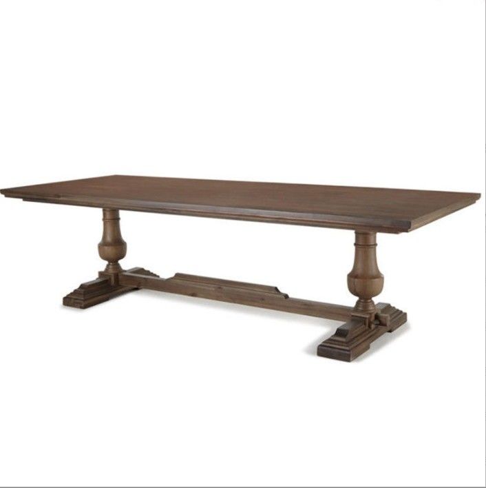 120cm*60cm*75cm Vintage Countryside Centre τραπεζαρία με καμπυλωτό ξύλο πεύκου