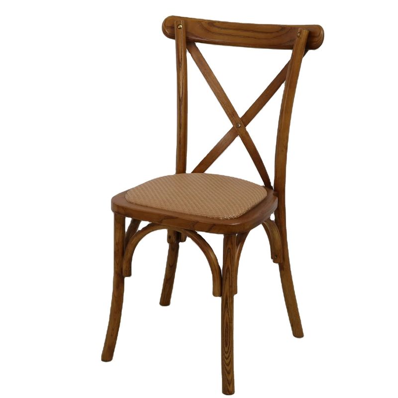 Ταχυδρομική συσκευασία ξύλινες καρέκλες X Cross Back για αρχαίο σχεδιασμό σε εστιατόρια και γάμους