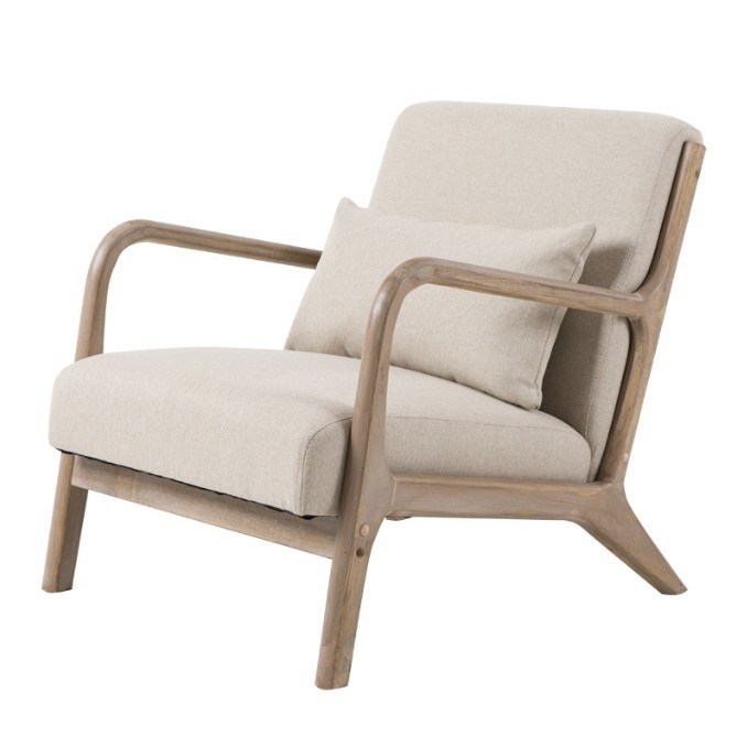 Σύγχρονος σκανδιναβικός καναπές καθιστικού με χαλυβουργημένο στήριγμα βραχίονων και στερεό ξύλινο σκελετό