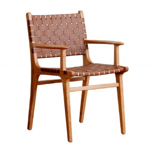 Δύο χρόνια εγγύηση ξύλινη τραπεζαρική καρέκλα με στερεό ξύλινο πλαίσιο και δερμάτινο μαξιλάρι καθίσματος PU