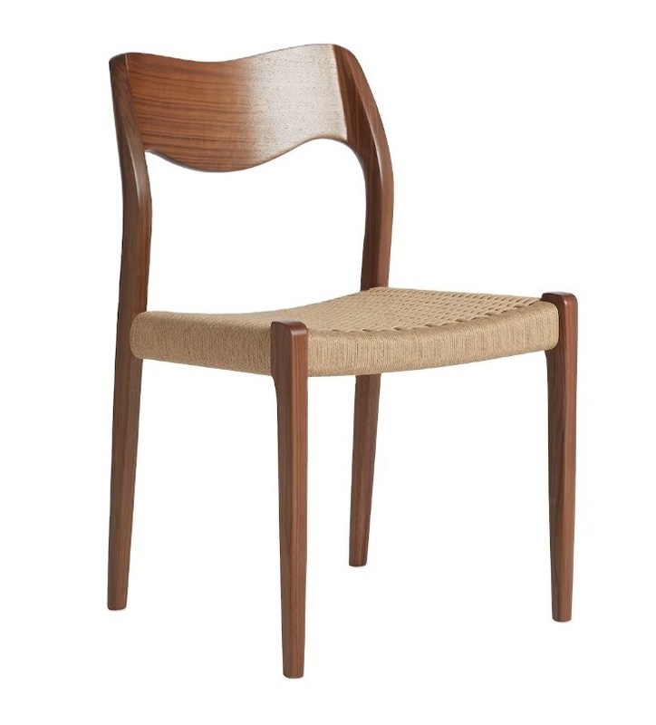 Έπιπλα καθιστικού με χειροποίητο υφασμένο σχοινί τραπεζική καρέκλα σε χρώμα καρύδας με στερεό ξύλινο πλαίσιο