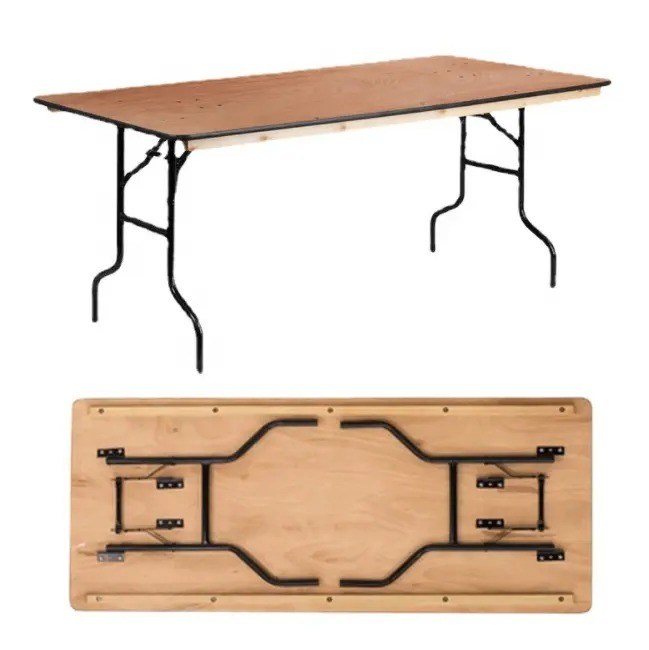 Βιομηχανικό στυλ Σιδήρου ξύλο εστιατόρια τραπέζια τραπεζαρίας ξύλο αναδιπλούμενο τραπέζι τραπεζαρίας προσαρμοσμένο για τις ανάγκες της αγοράς επίπλων για το σπίτι