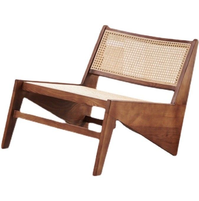 Σύγχρονη σχεδίαση Leisure Lounge Chairs Γεννητικά έπιπλα ξύλινα καθίσματα καθισμάτων με φυσικό πλαίσιο βελανιδίου Rattan ξύλινη καρέκλα