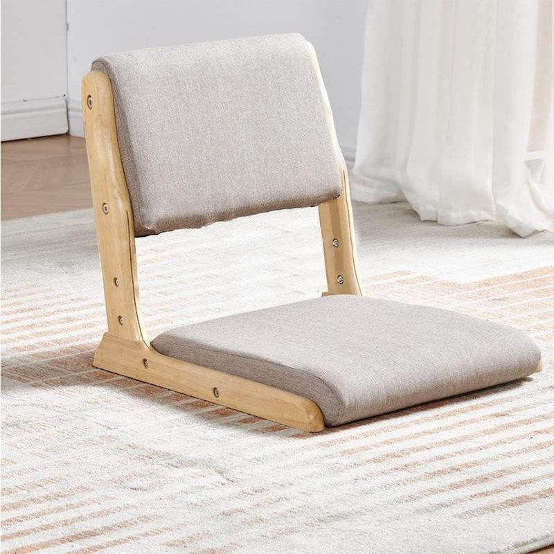 Εφοδιασμός με ταχυδρομείο Y Leisure Chair Style Ιαπωνικό Tatami ξύλινο πάτωμα χωρίς πόδια Καρέκλα τσαγιού με υποστήριξη πίσω