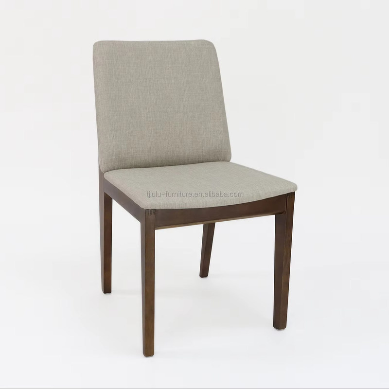 Σύγχρονο στυλ Νιτρολάκκα Τελειοποίηση Σκληρό ξύλο Καρέκλα τραπεζαρίας με ταπετσαρία και βραχίονα προφοράς